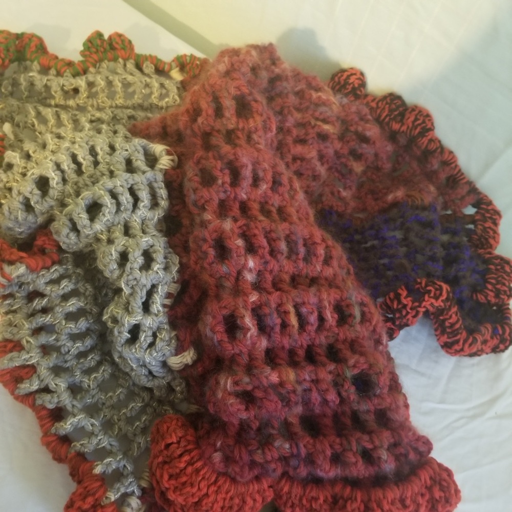 Handmade Crochet Blanket in Red and Gray baby toddler